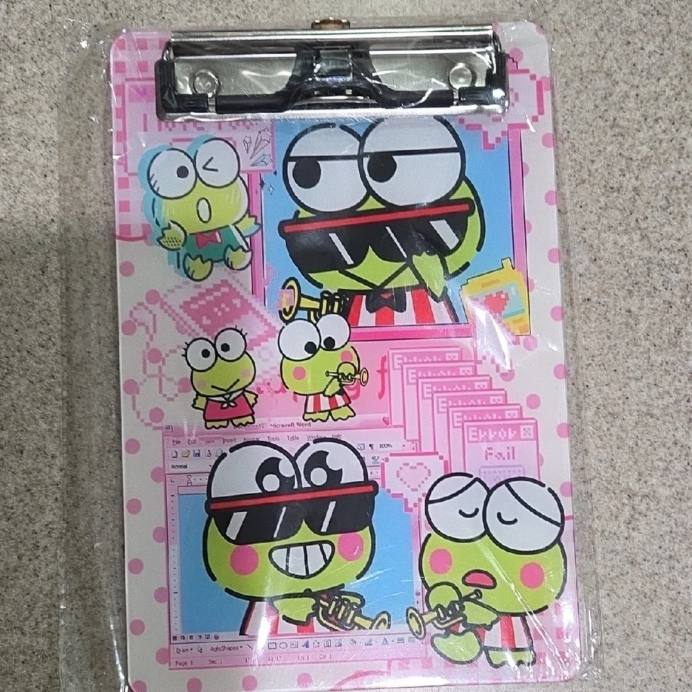 Sanrio Keroppi Mini Clipboard - Pink & Lime Green